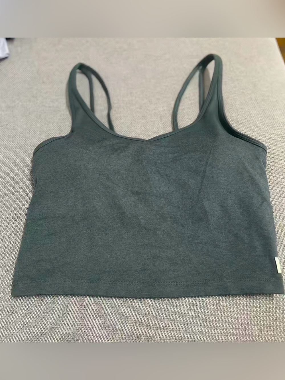 Vuori halo performance crop women tank top size S dark green color